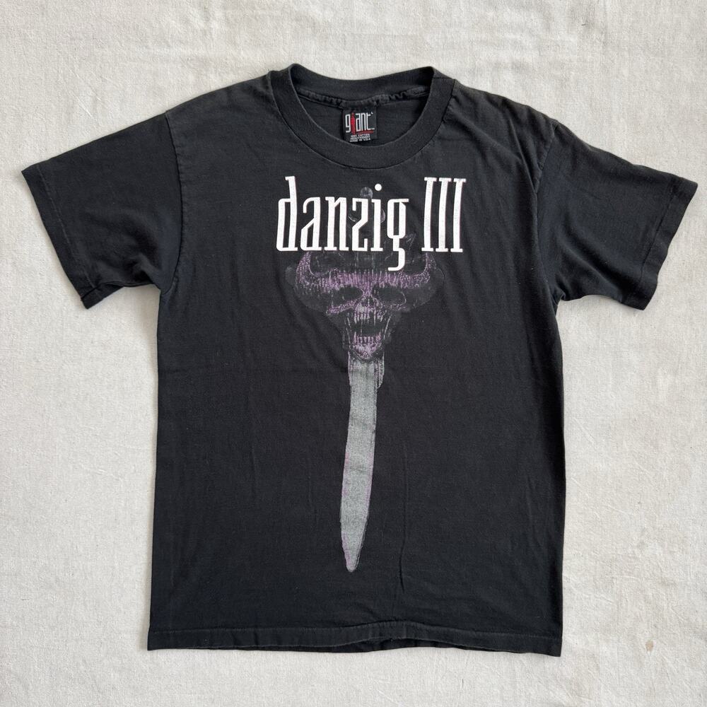 Vintage 90s Danzig III How The Gods Kill T Shirt L Black USA Metal Rock Misfits